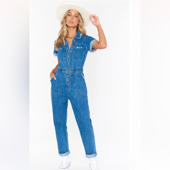 Show Me Your Mumu Cannon Jumpsuit in Denim - Picture 2 of 3